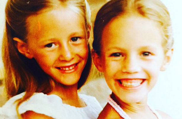 Young Caroline Flack and sister Young Caroline Flack and sister