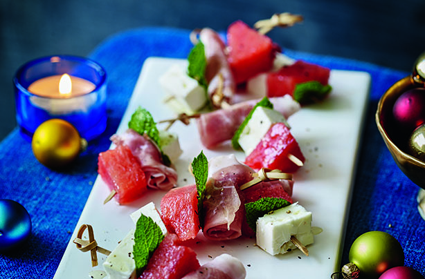 Watermelon, cured ham and feta Watermelon, cured ham and feta