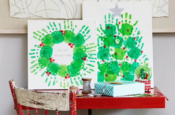 Christmas hand painted wreath