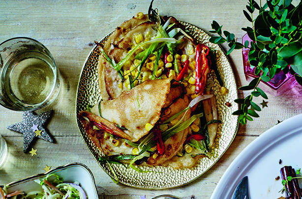 Sweet corn and spring onion pancakes Sweet corn and spring onion pancakes