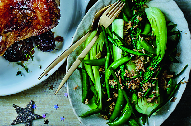Sesame and garlic greens