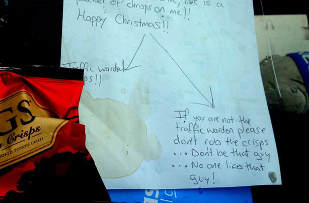 Liverpool traffic warden note