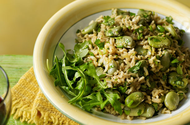 Broad bean and brown rice salad Broad bean and brown rice salad