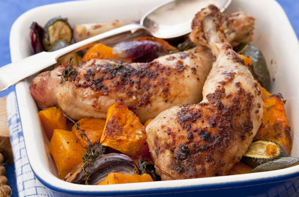 Maple-glazed chicken with butternut squash Maple-glazed chicken with butternut squash