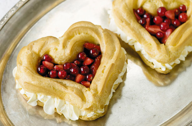Lisa Faulkner's choux hearts with summer berries