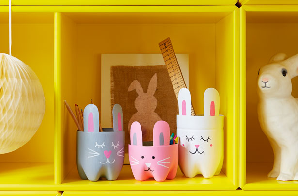 Easter craft bottle bunnies