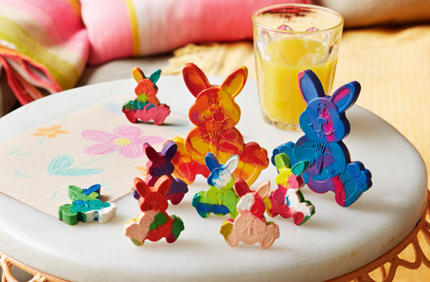 Easter craft crazy rabbit crayons
