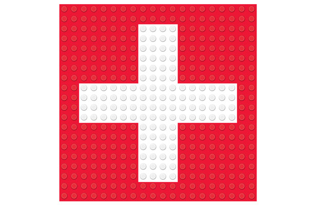 First aid for children red cross flag