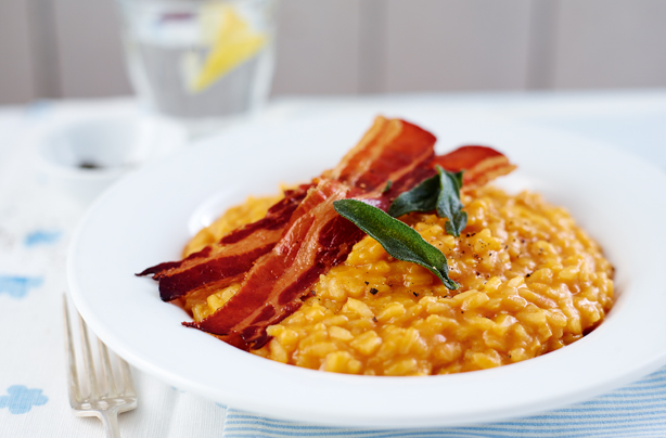 Squash risotto with crispy sage Squash risotto with crispy sage