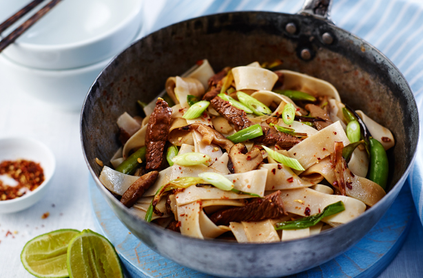 Tangy beef and mushroom noodles Tangy beef and mushroom noodles