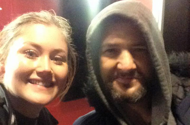 homeless man selfie
