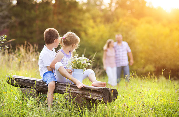 children playing outside