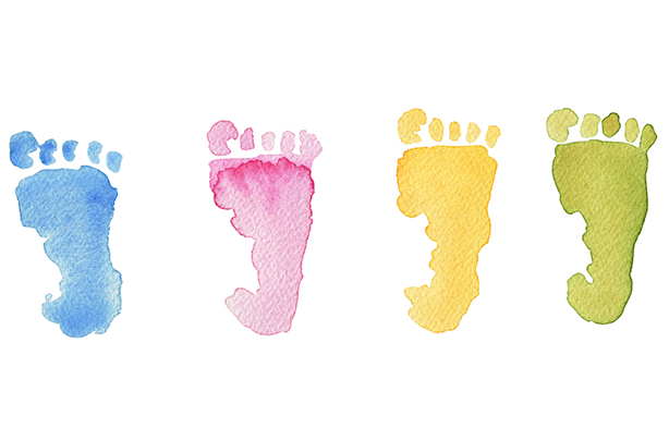 8 weeks pregnant, baby footprints