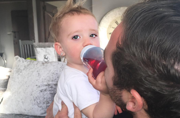 Katie Price daughter drinking juice