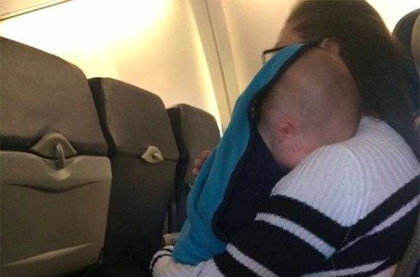 Mum stressed on plane
