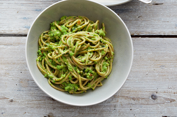 Nutty pea pesto with wholemeal pasta Nutty pea pesto with wholemeal pasta