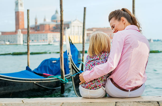 Mother and daughter, holiday, Venice