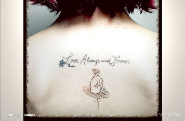 Lily Collins tattoo Lily Collins tattoo