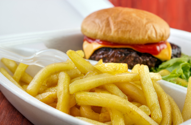 Burger and chips
