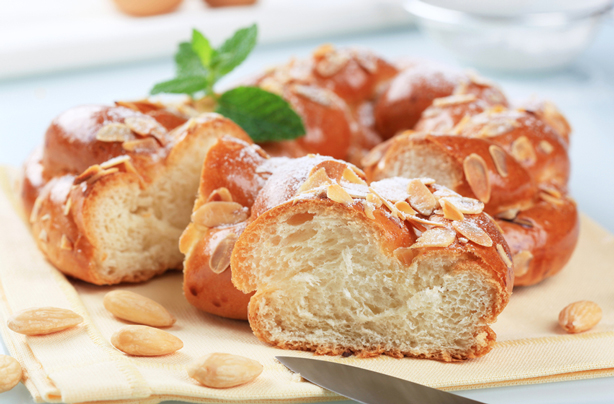 Sweet almond bread plait
