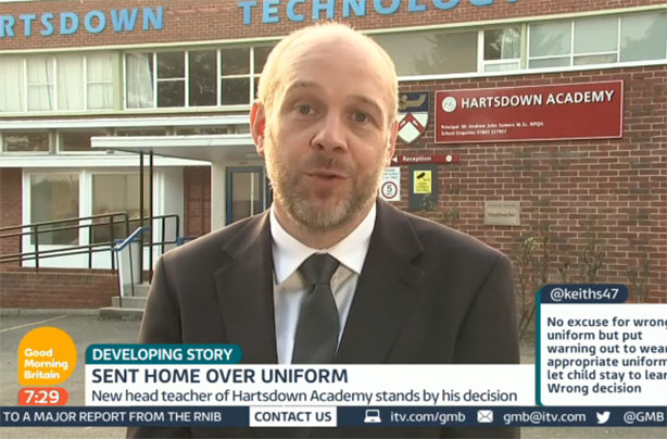 Matthew Tate Good Morning Britain, school uniform debate