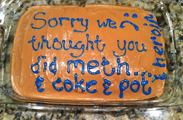 Apology cake