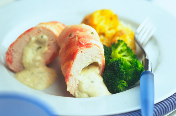 wrapped chicken stuffed with boursin
