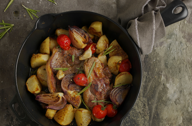 All in one roast lamb