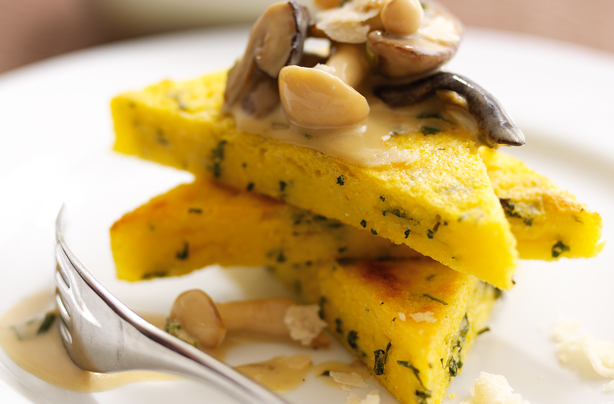 Polenta with mushrooms and Parmesan