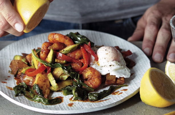 Joe Wicks Body Coach Lean in 15 spiced prawns and potatoes