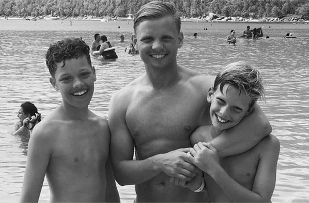 Jeff Brazier with sons Freddie and Bobby