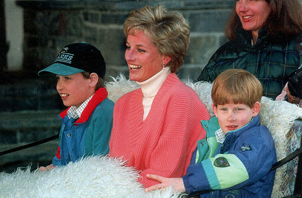 Princess Diana, Prince William, Prince Harry, March 1994