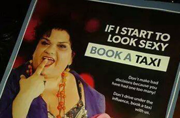 Sexist taxi poster