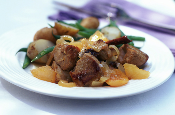 Quick and simple fruity pork casserole
