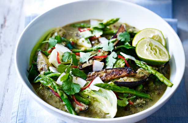 Thai green prawn curry