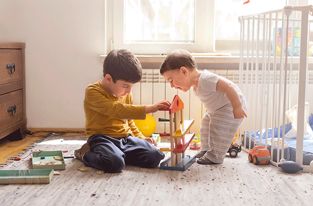 Child development stages, young boys playing