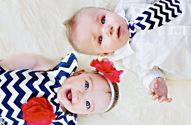 Baby boy and baby girl