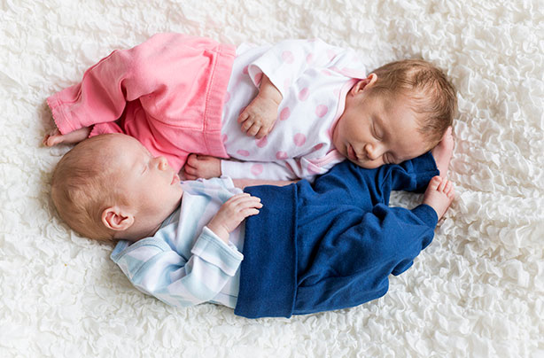 Baby boy and girl