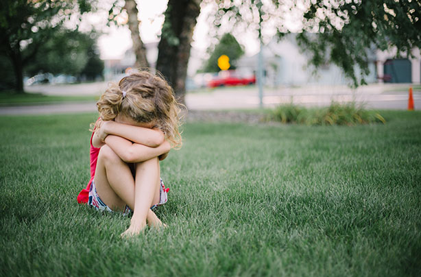 Sad young girl, child, signs of sexual abuse